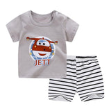 2020 Kids Clothes Toddler Boys Cartoon Outfits Baby Girls Summer Tees Suits 1 2 3 4 Years Children Clothing T-shirt + Shorts