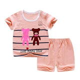 2020 Kids Clothes Toddler Boys Cartoon Outfits Baby Girls Summer Tees Suits 1 2 3 4 Years Children Clothing T-shirt + Shorts