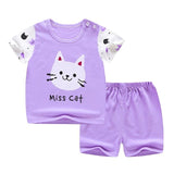 2020 Kids Clothes Toddler Boys Cartoon Outfits Baby Girls Summer Tees Suits 1 2 3 4 Years Children Clothing T-shirt + Shorts