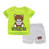 2020 Kids Clothes Toddler Boys Cartoon Outfits Baby Girls Summer Tees Suits 1 2 3 4 Years Children Clothing T-shirt + Shorts