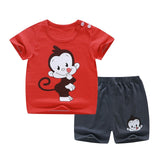 2020 Kids Clothes Toddler Boys Cartoon Outfits Baby Girls Summer Tees Suits 1 2 3 4 Years Children Clothing T-shirt + Shorts