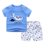 2020 Kids Clothes Toddler Boys Cartoon Outfits Baby Girls Summer Tees Suits 1 2 3 4 Years Children Clothing T-shirt + Shorts