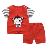 2020 Kids Clothes Toddler Boys Cartoon Outfits Baby Girls Summer Tees Suits 1 2 3 4 Years Children Clothing T-shirt + Shorts