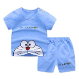 2020 Kids Clothes Toddler Boys Cartoon Outfits Baby Girls Summer Tees Suits 1 2 3 4 Years Children Clothing T-shirt + Shorts