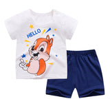 2020 Kids Clothes Toddler Boys Cartoon Outfits Baby Girls Summer Tees Suits 1 2 3 4 Years Children Clothing T-shirt + Shorts