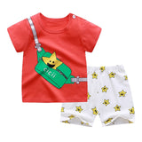 2020 Kids Clothes Toddler Boys Cartoon Outfits Baby Girls Summer Tees Suits 1 2 3 4 Years Children Clothing T-shirt + Shorts