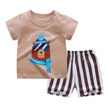 2020 Kids Clothes Toddler Boys Cartoon Outfits Baby Girls Summer Tees Suits 1 2 3 4 Years Children Clothing T-shirt + Shorts