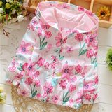 Spring 2018 New Cotton Baby Girls Coat Spend Three Flowers Lollipops Dot Jacket Cardigan Kids Children Clothing Autumn