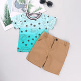 HE Hello Enjoy Kids Clothes Toddler Boys Clothing Set Children Summer Cartoon Kids Applique Star Tops Shorts Infantil Baby Suit