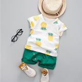 HE Hello Enjoy Kids Clothes Toddler Boys Clothing Set Children Summer Cartoon Kids Applique Star Tops Shorts Infantil Baby Suit