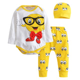 Baby Boy Clothes 2020 Autumn Baby Girl Clothing Sets Newborn Cotton Printed Long Sleeved T-shirt+pants+cap Kids 3pcs Suit