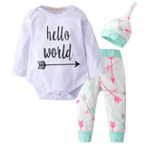 Baby Boy Clothes 2020 Autumn Baby Girl Clothing Sets Newborn Cotton Printed Long Sleeved T-shirt+pants+cap Kids 3pcs Suit