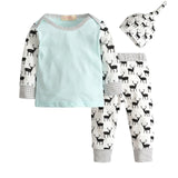 Baby Boy Clothes 2020 Autumn Baby Girl Clothing Sets Newborn Cotton Printed Long Sleeved T-shirt+pants+cap Kids 3pcs Suit