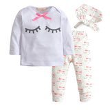 Baby Boy Clothes 2020 Autumn Baby Girl Clothing Sets Newborn Cotton Printed Long Sleeved T-shirt+pants+cap Kids 3pcs Suit