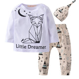 Baby Boy Clothes 2020 Autumn Baby Girl Clothing Sets Newborn Cotton Printed Long Sleeved T-shirt+pants+cap Kids 3pcs Suit