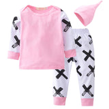 Baby Boy Clothes 2020 Autumn Baby Girl Clothing Sets Newborn Cotton Printed Long Sleeved T-shirt+pants+cap Kids 3pcs Suit