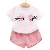 Humor Bear Girls Clothing Set Pearl Girls Clothes Set Lovely Long Eyelashes Toddler Girl tops + Pants Girls Suit Kids Clothes