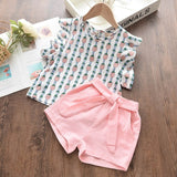 Melario Girls Clothing Sets 2020 New Summer Flower Printing Vest+Pants Fashion Kids Clothes Casual Clothing Sets for Children