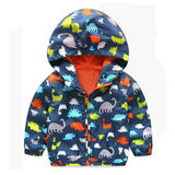 80-120cm Cute Dinosaur Spring Children Coat Autumn Kids Jacket Boys Outerwear Coats Active Boy Windbreaker Baby Clothes Clothing