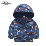 80-120cm Cute Dinosaur Spring Children Coat Autumn Kids Jacket Boys Outerwear Coats Active Boy Windbreaker Baby Clothes Clothing