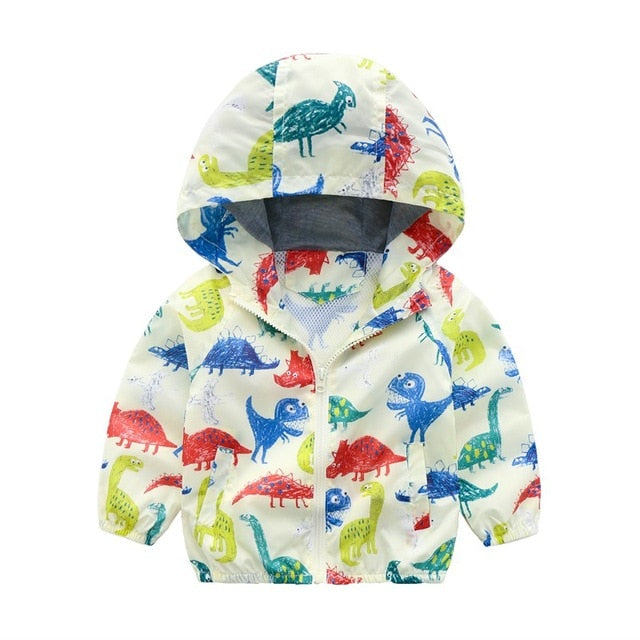 80-120cm Cute Dinosaur Spring Children Coat Autumn Kids Jacket Boys Outerwear Coats Active Boy Windbreaker Baby Clothes Clothing