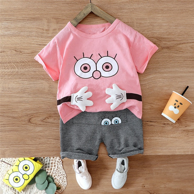 2020 fashion infant Suits Baby Clothing Set for Boys Girls Cute Summer Casual Clothes Set Giraffe Top+Shorts Kids Clothes