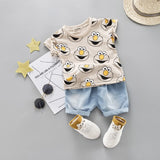 2020 fashion infant Suits Baby Clothing Set for Boys Girls Cute Summer Casual Clothes Set Giraffe Top+Shorts Kids Clothes