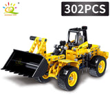 HUIQIBAO Engineering Bulldozer Crane Technic Dump Truck Building Blocks City Construction vehicle car Toy For Children kids gift