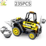 HUIQIBAO Engineering Bulldozer Crane Technic Dump Truck Building Blocks City Construction vehicle car Toy For Children kids gift