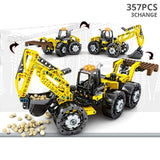 HUIQIBAO Engineering Bulldozer Crane Technic Dump Truck Building Blocks City Construction vehicle car Toy For Children kids gift