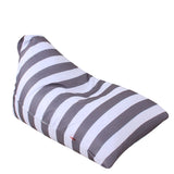 Stuffed Animal Storage Bean Bag Chair Cover Stuff ‘n Sit Toy Bag Floor Lounger for Kids Extra Large Canvas Pouch Stripe Sofa