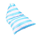 Stuffed Animal Storage Bean Bag Chair Cover Stuff ‘n Sit Toy Bag Floor Lounger for Kids Extra Large Canvas Pouch Stripe Sofa