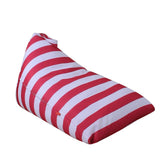 Stuffed Animal Storage Bean Bag Chair Cover Stuff ‘n Sit Toy Bag Floor Lounger for Kids Extra Large Canvas Pouch Stripe Sofa