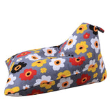 Stuffed Animal Storage Bean Bag Chair Cover Stuff ‘n Sit Toy Bag Floor Lounger for Kids Extra Large Canvas Pouch Stripe Sofa