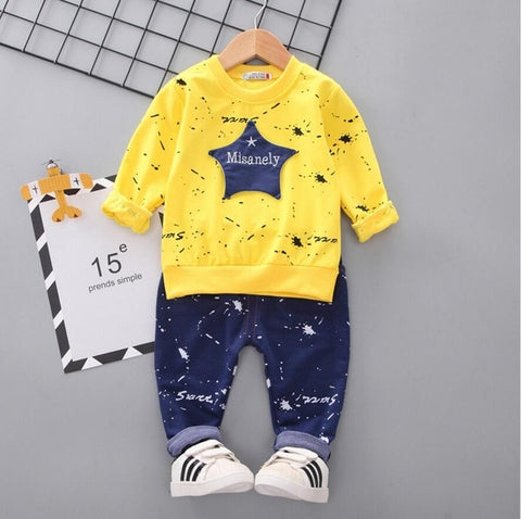 New Boys Clothing Sets Spring Autumn Baby Kids Sets Cotton Star Boy Tracksuits Kids Suits Long Sleeve T Shirt+Pants Free shipp