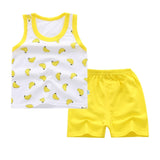 Summer Baby Boys Girls Cartoon Vest Top Shorts Pants Set Clothes Kids Cute Cartoon 2PCS Children Pajamas Girls Clothing Sets