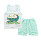 Summer Baby Boys Girls Cartoon Vest Top Shorts Pants Set Clothes Kids Cute Cartoon 2PCS Children Pajamas Girls Clothing Sets