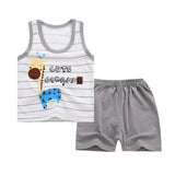 Summer Baby Boys Girls Cartoon Vest Top Shorts Pants Set Clothes Kids Cute Cartoon 2PCS Children Pajamas Girls Clothing Sets