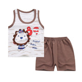 Summer Baby Boys Girls Cartoon Vest Top Shorts Pants Set Clothes Kids Cute Cartoon 2PCS Children Pajamas Girls Clothing Sets