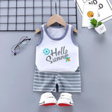 Summer Baby Boys Girls Cartoon Vest Top Shorts Pants Set Clothes Kids Cute Cartoon 2PCS Children Pajamas Girls Clothing Sets