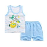 Summer Baby Boys Girls Cartoon Vest Top Shorts Pants Set Clothes Kids Cute Cartoon 2PCS Children Pajamas Girls Clothing Sets