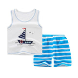 Summer Baby Boys Girls Cartoon Vest Top Shorts Pants Set Clothes Kids Cute Cartoon 2PCS Children Pajamas Girls Clothing Sets