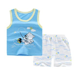 Summer Baby Boys Girls Cartoon Vest Top Shorts Pants Set Clothes Kids Cute Cartoon 2PCS Children Pajamas Girls Clothing Sets