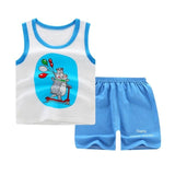 Summer Baby Boys Girls Cartoon Vest Top Shorts Pants Set Clothes Kids Cute Cartoon 2PCS Children Pajamas Girls Clothing Sets