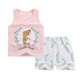 Summer Baby Boys Girls Cartoon Vest Top Shorts Pants Set Clothes Kids Cute Cartoon 2PCS Children Pajamas Girls Clothing Sets