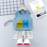 Summer Baby Boys Girls Cartoon Vest Top Shorts Pants Set Clothes Kids Cute Cartoon 2PCS Children Pajamas Girls Clothing Sets