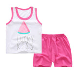 Summer Baby Boys Girls Cartoon Vest Top Shorts Pants Set Clothes Kids Cute Cartoon 2PCS Children Pajamas Girls Clothing Sets