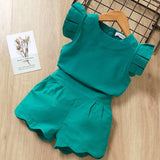 Kids Girls Clothing Sets Summer New Style Brand  Baby Girls Clothes short Sleeve T-Shirt+Pant Dress 2Pcs Children Clothes Suits