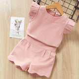 Kids Girls Clothing Sets Summer New Style Brand  Baby Girls Clothes short Sleeve T-Shirt+Pant Dress 2Pcs Children Clothes Suits