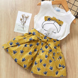 Kids Girls Clothing Sets Summer New Style Brand  Baby Girls Clothes short Sleeve T-Shirt+Pant Dress 2Pcs Children Clothes Suits